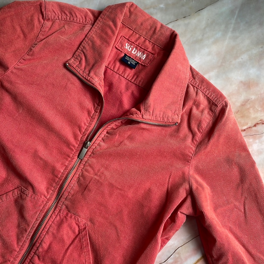 SPORTSGIRL | Brushed cotton lightweight zippered jacket in coral - Picture 1 of 5